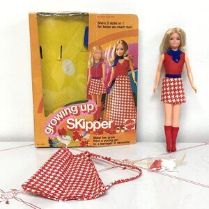 Vintage 1974 Mattel "Growing Up Skipper" Barbie's Sister Doll - WORKS!